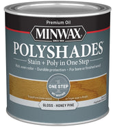 Minwax PolyShades 214104444 Wood Stain and Polyurethane, Gloss, Honey Pine, Liquid, 0.5 pt, Can